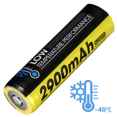 Аккумулятор литиевый Li-Ion 18650 Nitecore NL1829LTP 3.6V (2900mAh, -40°С), защищенный